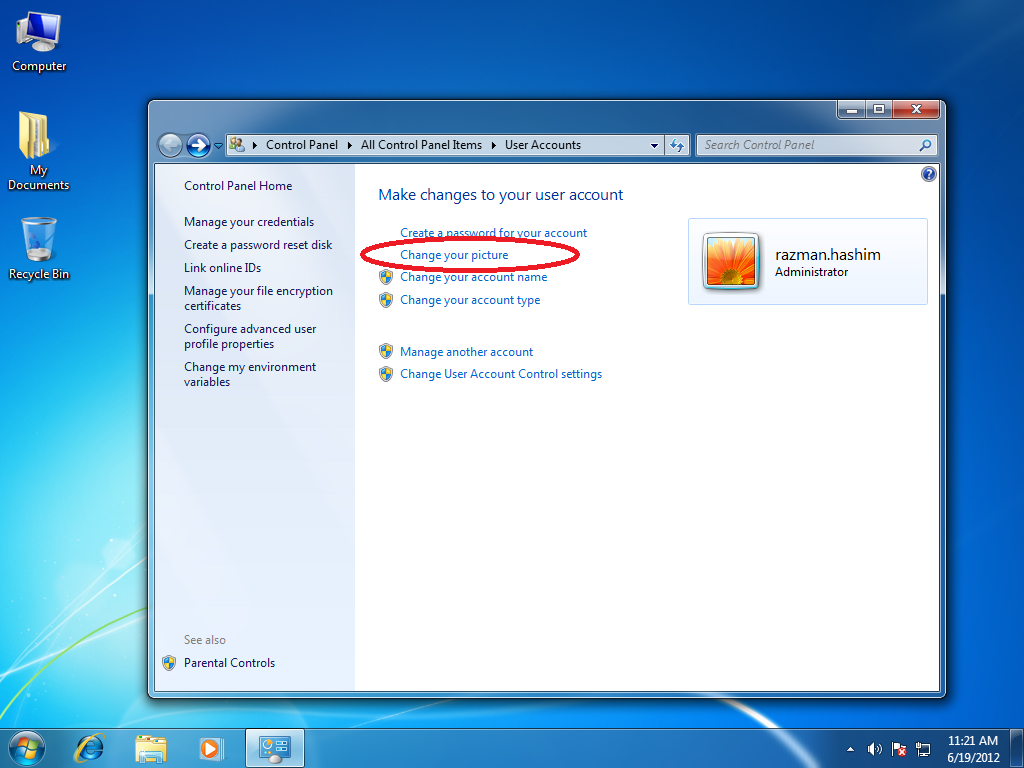 Change Default Account Picture Windows 7