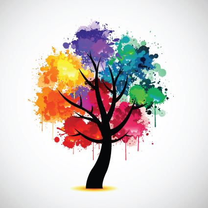 Creative Colorful Tree Design Creative Colorful Tree Design
