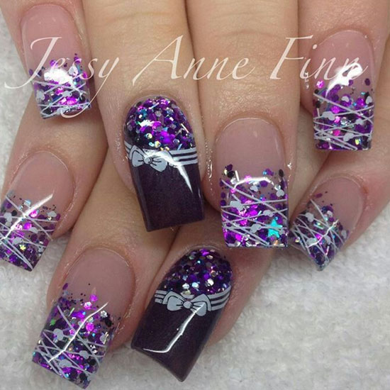 Dark Purple Nail Design Dark Purple Nail Design