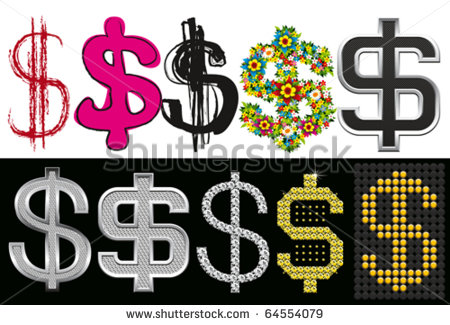 Dollar Sign in Different Fonts Dollar Sign in Different Fonts