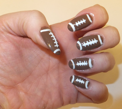 Easy Football Nail Design