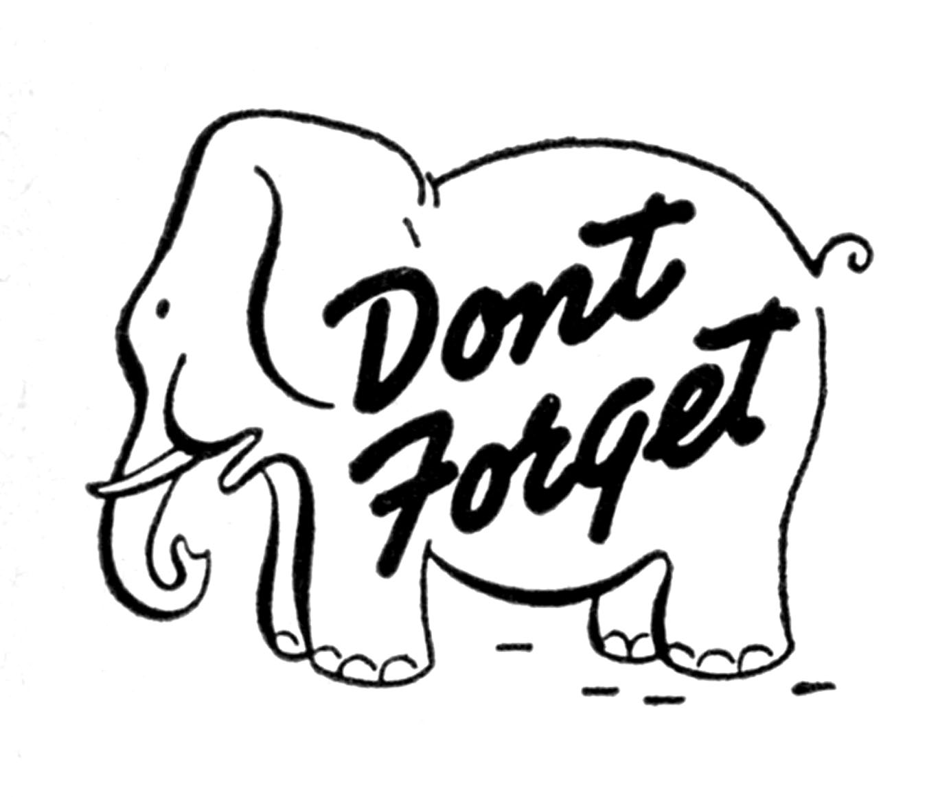 Elephant Reminder Clip Art Free