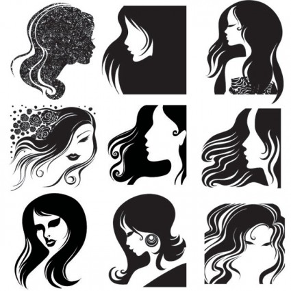 Female Head Silhouette Vector