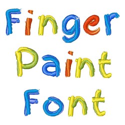 Fingerpaint Font Embroidery