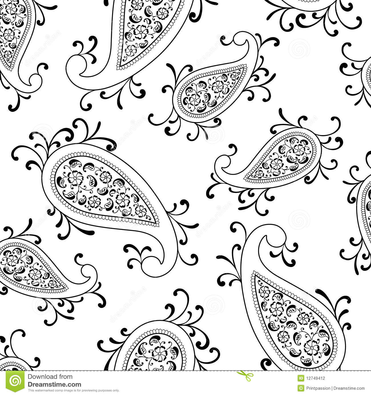 Floral Paisley Swirl Vector