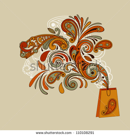 Floral Paisley Swirl Vector