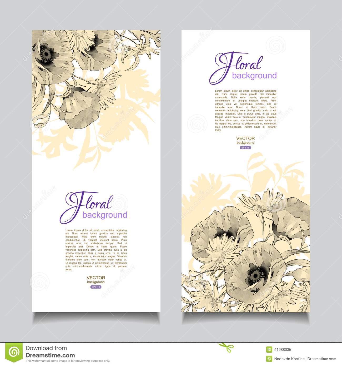 Floral Vintage Banner Vector