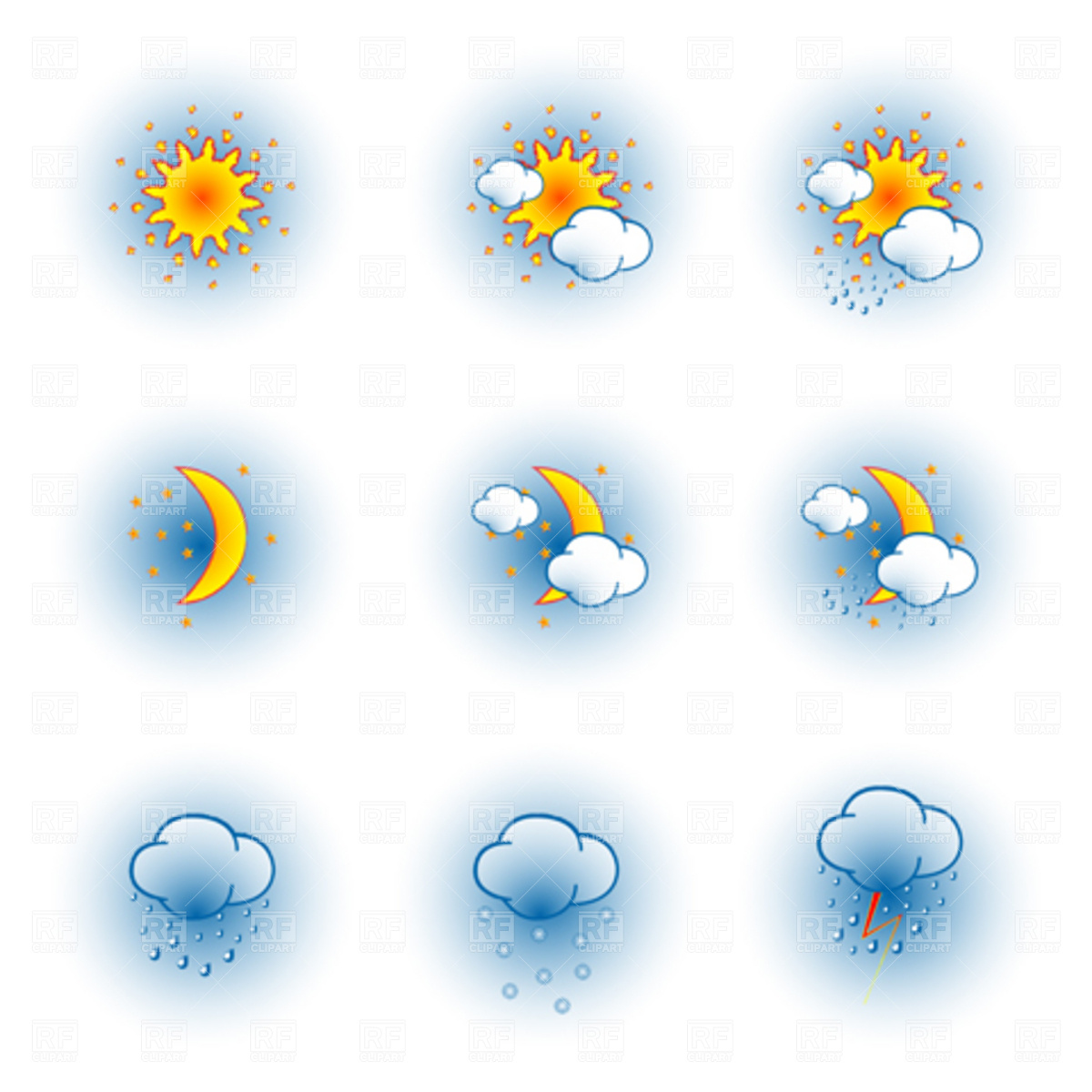 Free Clip Art Weather Forecast Icons