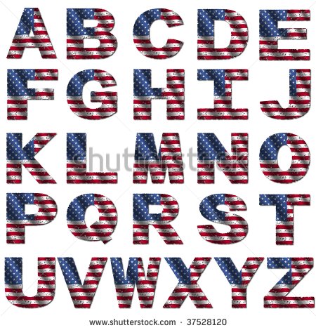 Free Letters of American Flag Font