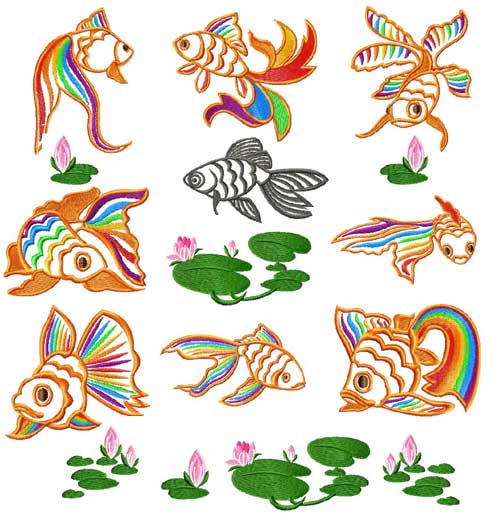 Free Machine Embroidery Fish Design