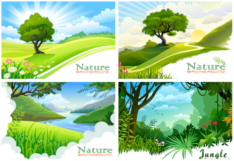 Free Vector Nature Landscape Background Free Vector Nature Landscape Background