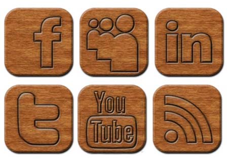 Free Wood Social Media Icons