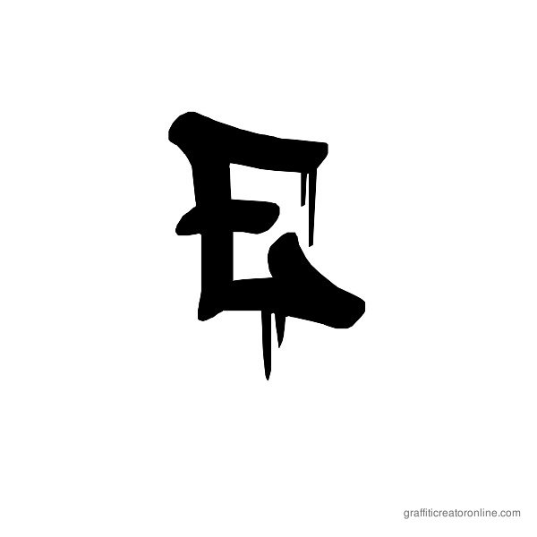 Graffiti Alphabet Letter E