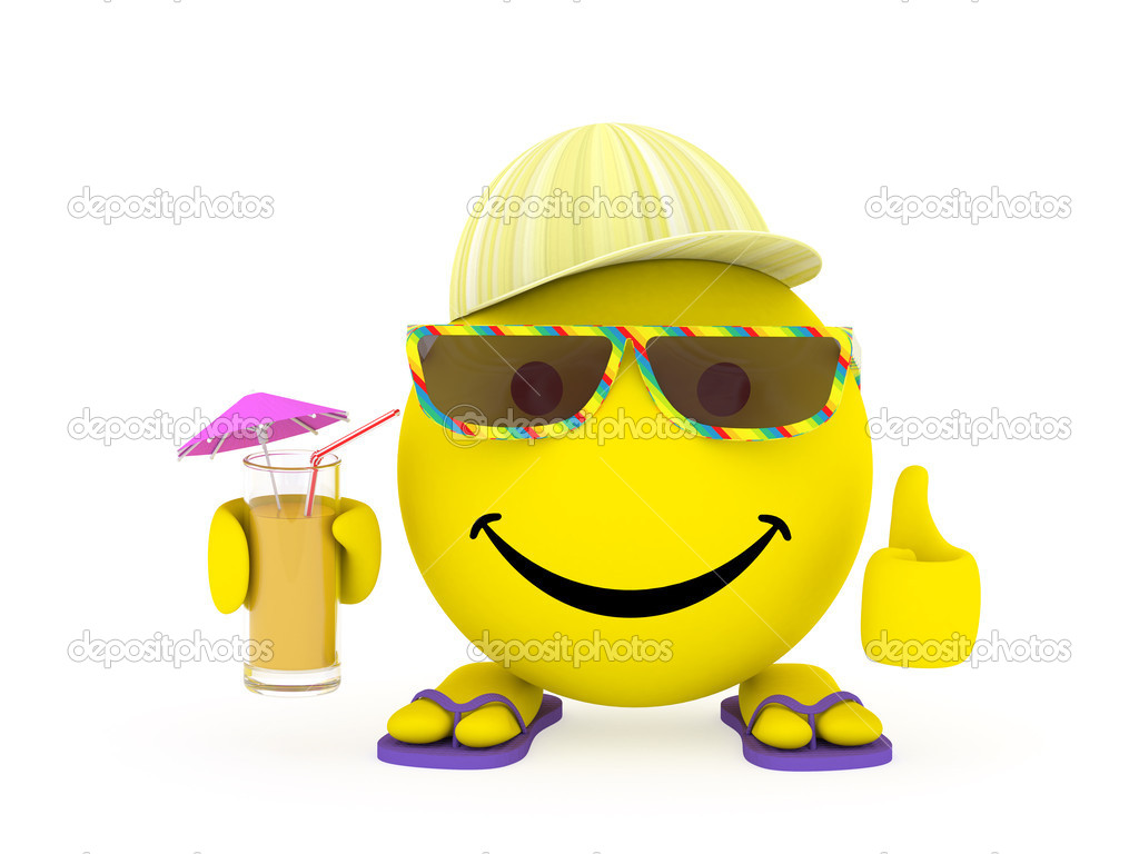 Happy Summer Smiley Face Clip Art