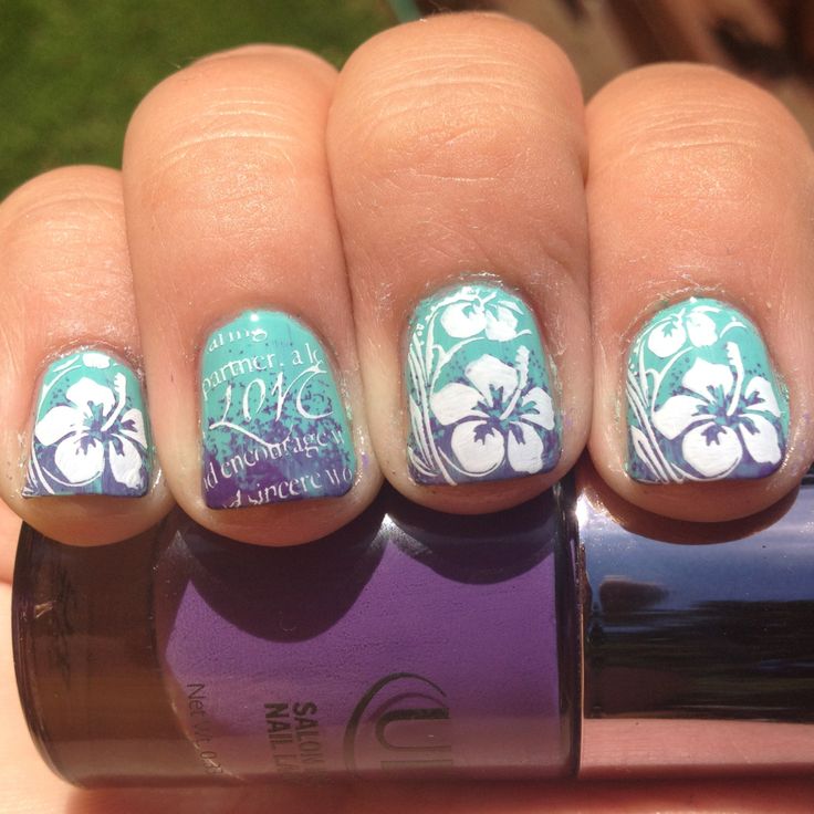 Hawaii Flower Nail Design Hawaii Flower Nail Design
