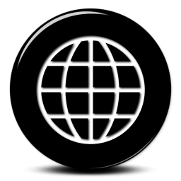 Internet Globe Icon Black White