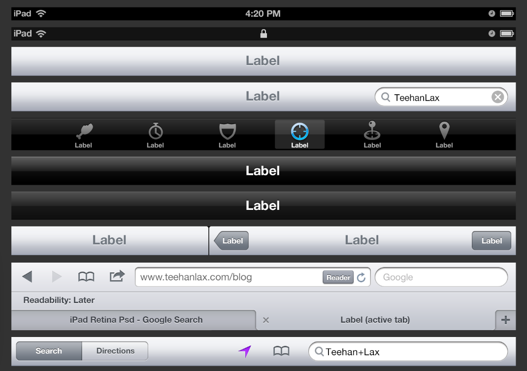 iPad GUI PSD