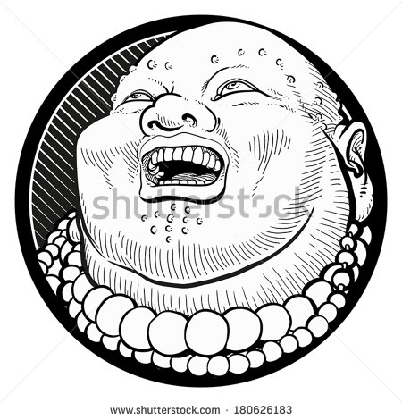 Laughing Buddha Head Illustration