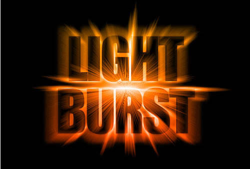 Light Burst Text Effect Photoshop