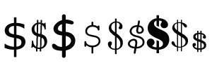 6 Dollar Sign Font Images