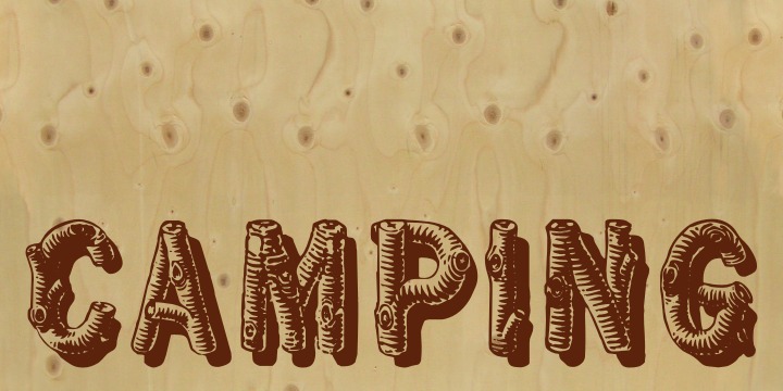 Log Wood Font Letters