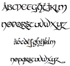 8 Middle Earth Font Alphabet Images