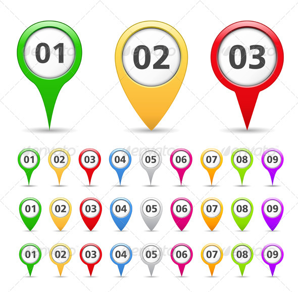 Map Marker Icons with Number