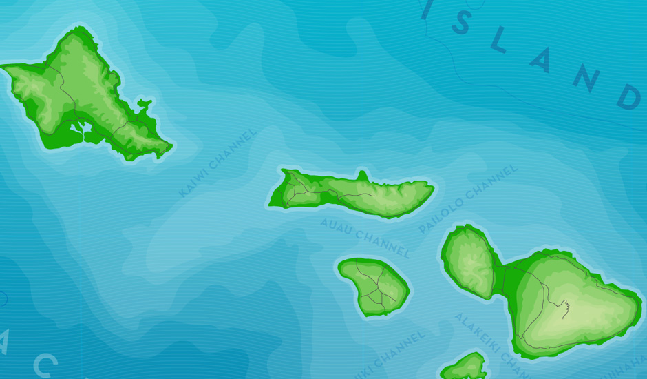 Map of Hawaiian Islands Vector