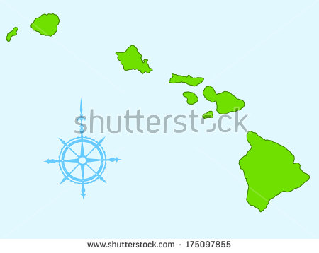 Map of Hawaiian Islands Vector