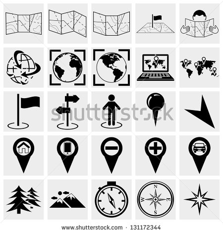 Map of Location Icons Vector Images