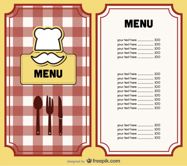 Menu Cover Design Vector