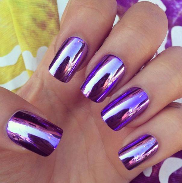 Metallic Purple Nail Art Metallic Purple Nail Art