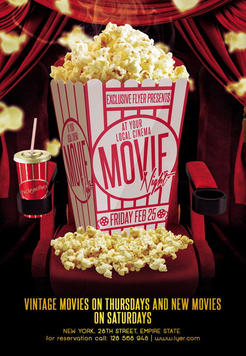 Movie Night Flyer Design Templates