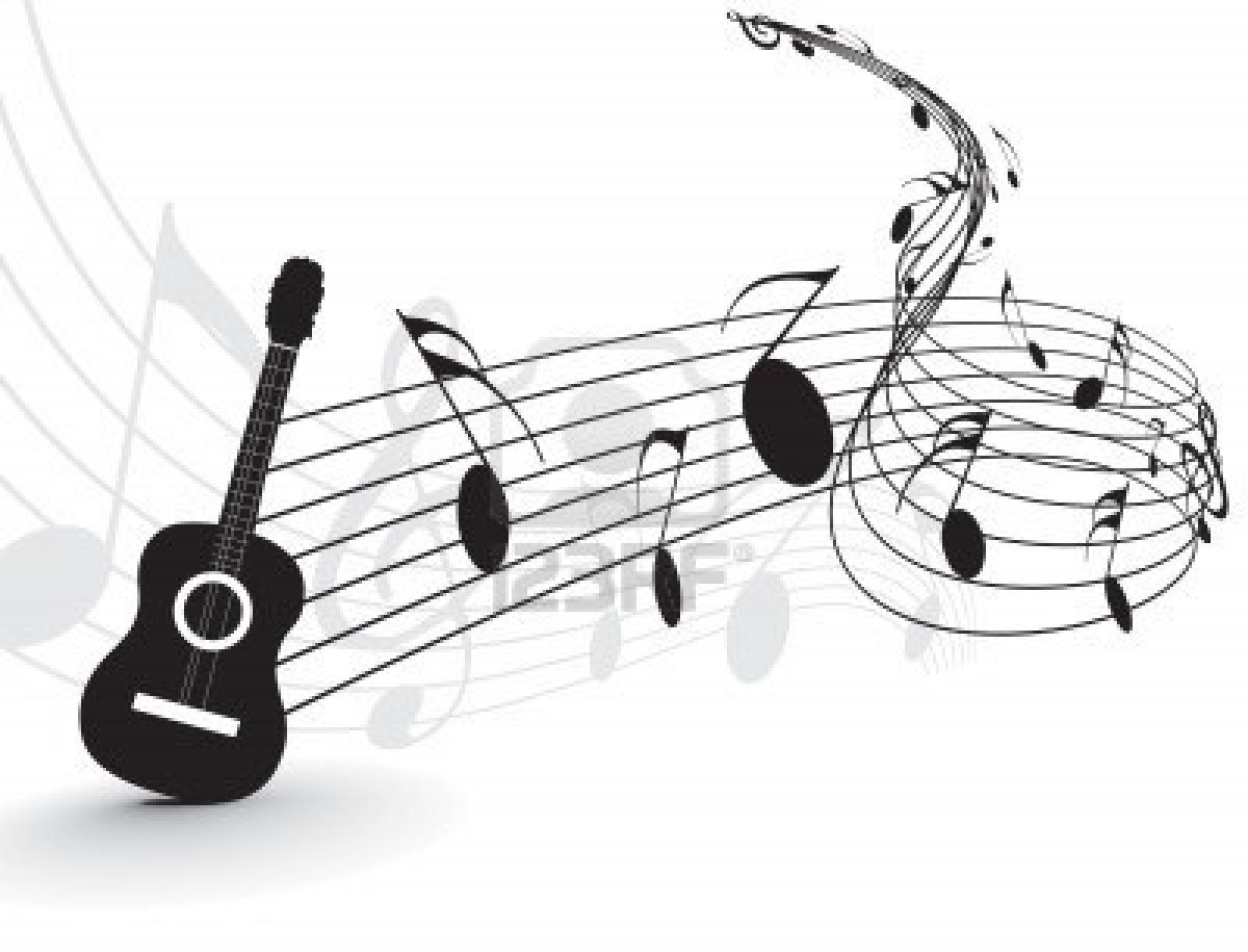 Music Notes and Guitar Music Notes and Guitar