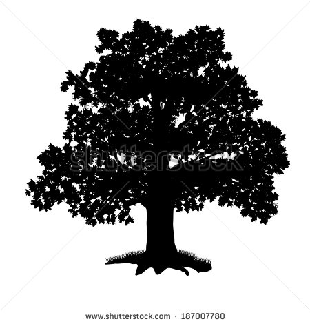 Oak Tree Silhouette Vector