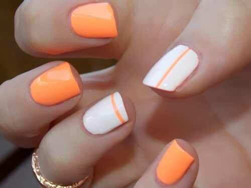 10 Orange And White Nail Designs Images