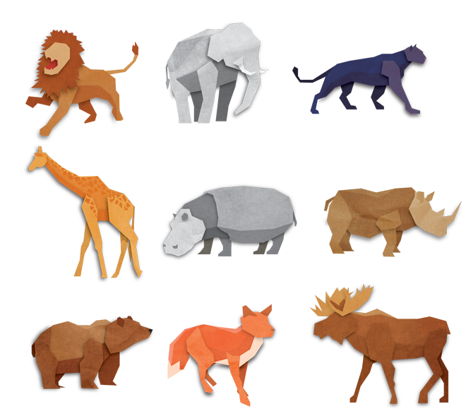 Origami Animals Vector Origami Animals Vector