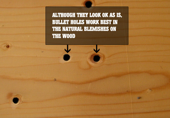 Photoshop Bullet Holes in Wood