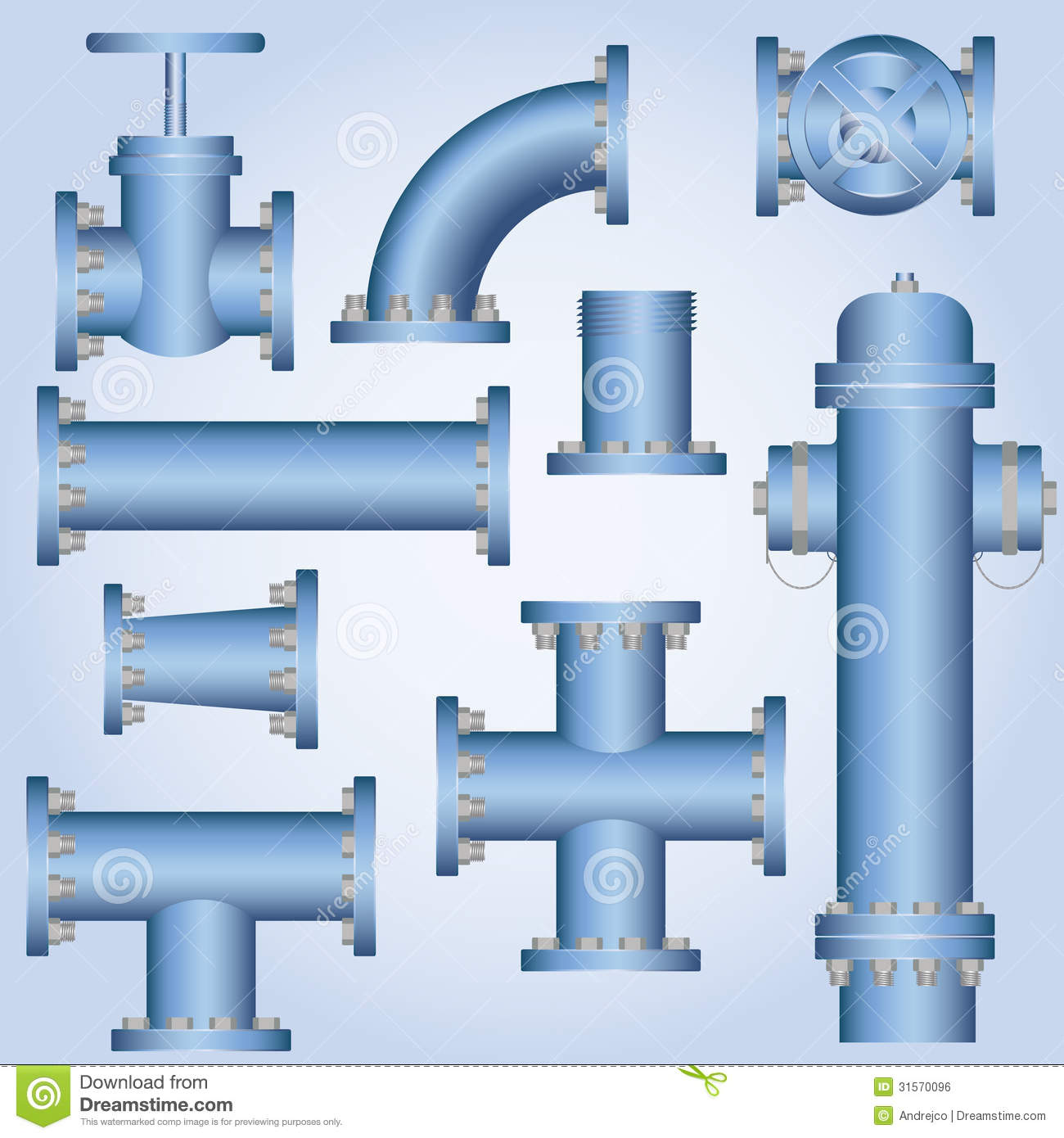 Plumbing Pipes Vector Clip Art