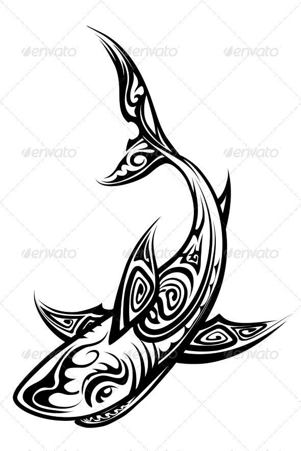 Polynesian Shark Tattoo Designs