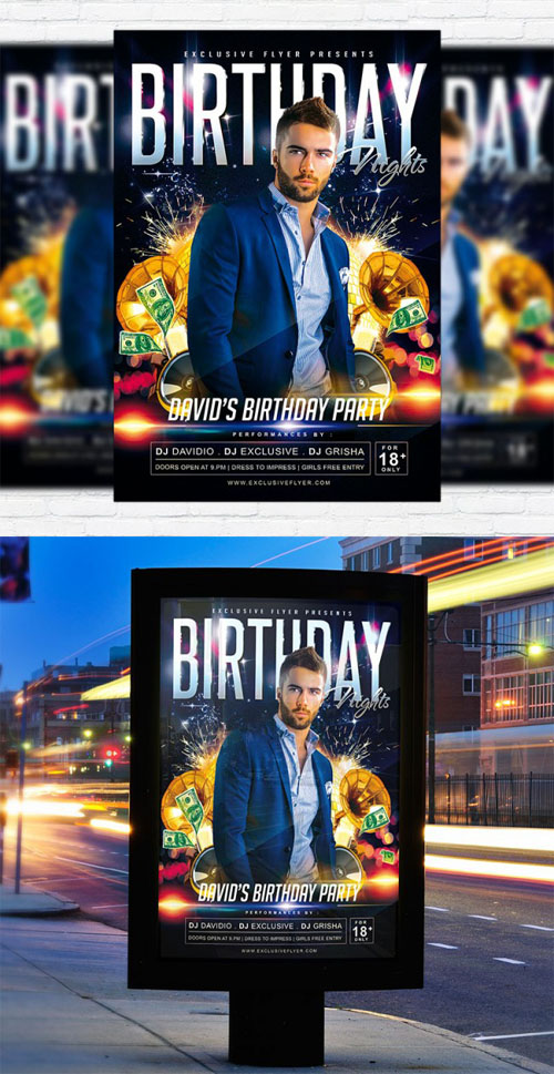 PSD Birthday Flyer Template PSD Birthday Flyer Template