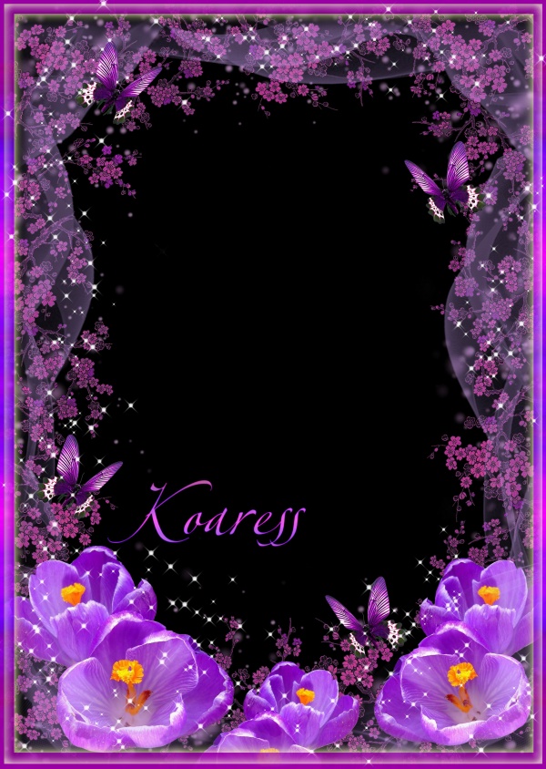 Purple Flower Borders and Frames