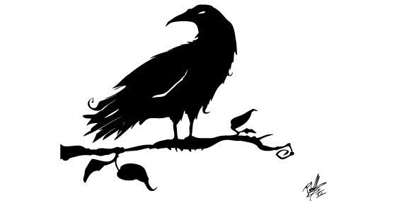 Raven Silhouette Vector Free