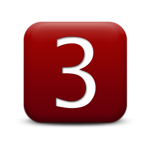 Red Number 3 Icon