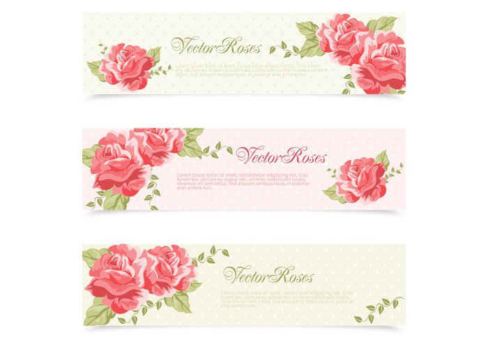 Rose Vector Retro Banner