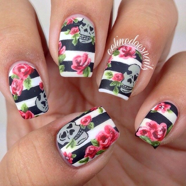 Skull Nail Art Design Skull Nail Art Design