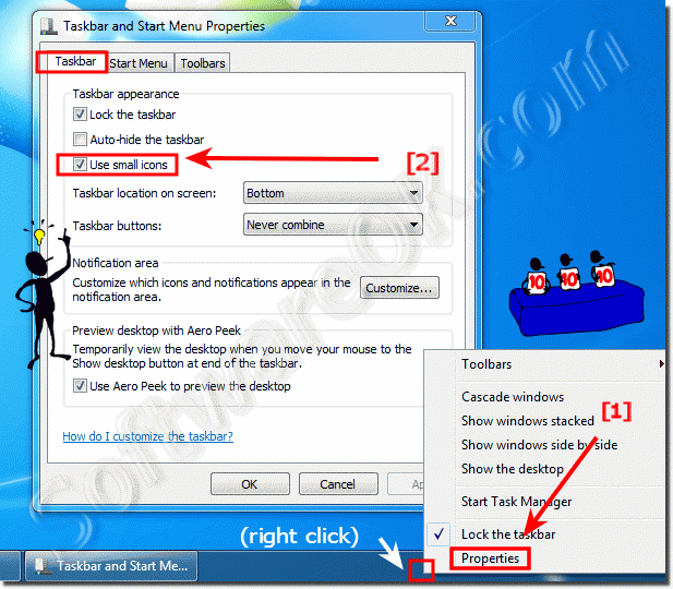 Small Icons Windows 7 Task Bar