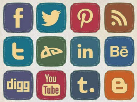 Social Media Icons Retro