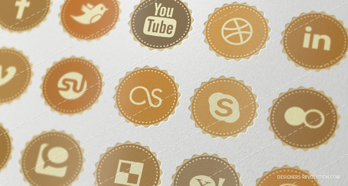 Social Media Icons Retro