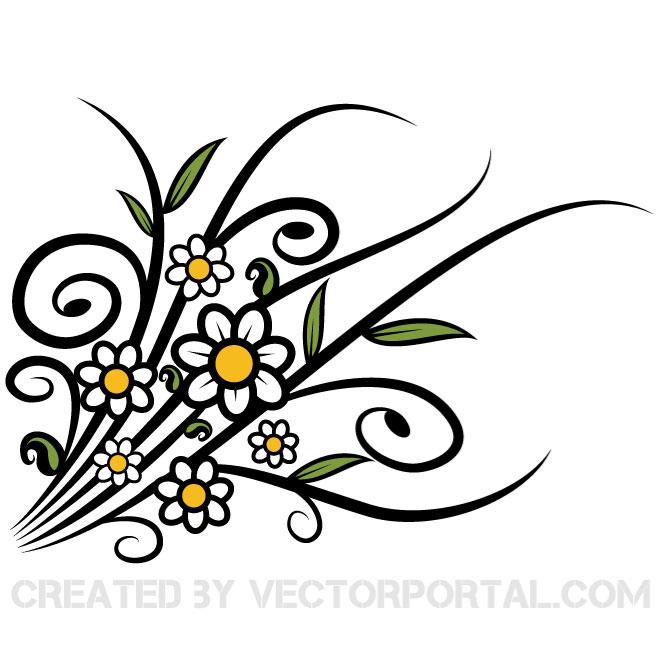 Spring Flowers Clip Art Vector